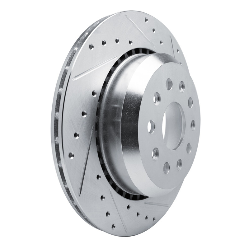 Jeep Gladiator Brake Rotor (1) - Rear Right - R1 Concepts - Drilled & Slotted - Silver - `20-`25